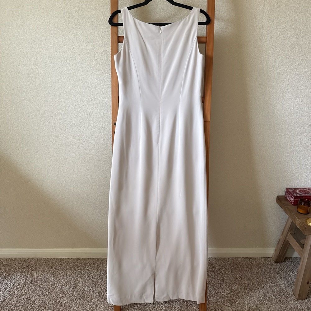 Vintage Bob Mackie, classic beige fitted maxi dress size 6 - Picture 5 of 7